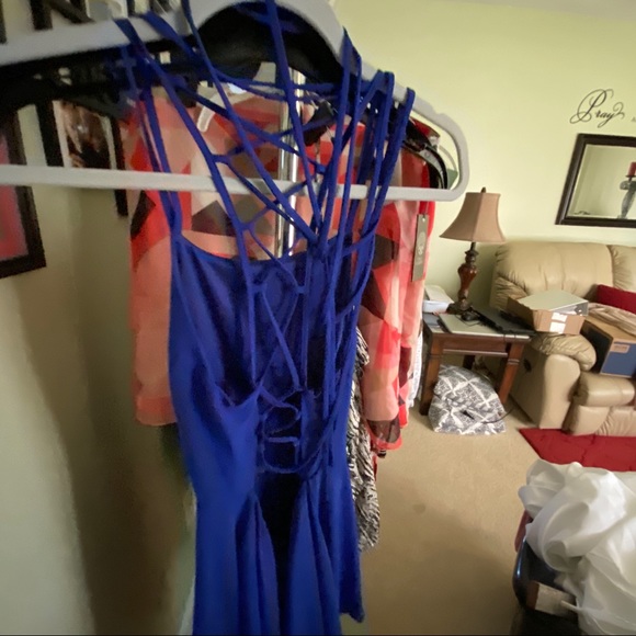 Lulus Good Deeds Royal Blue Lace-Up Dress! - Picture 5 of 5